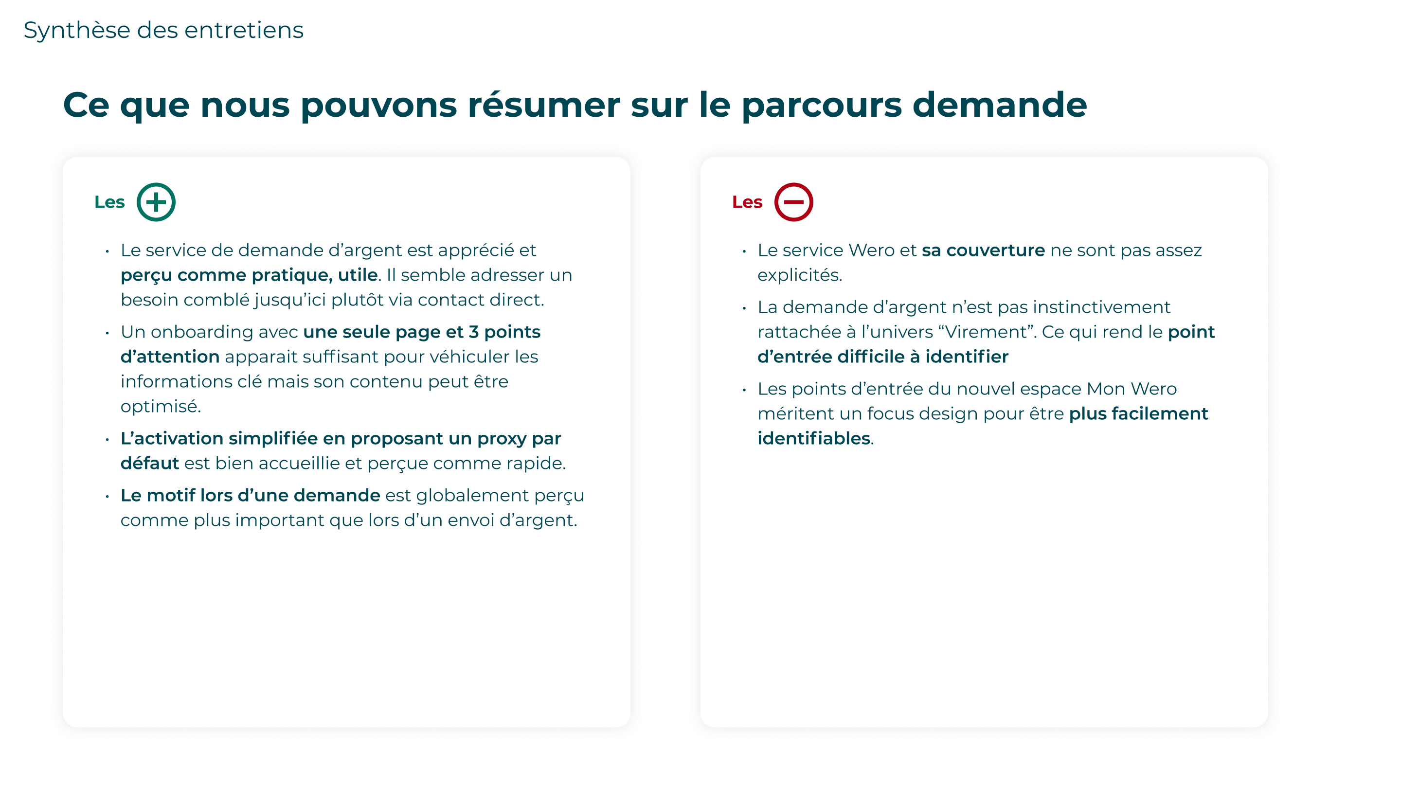 Synthèse des entretiens